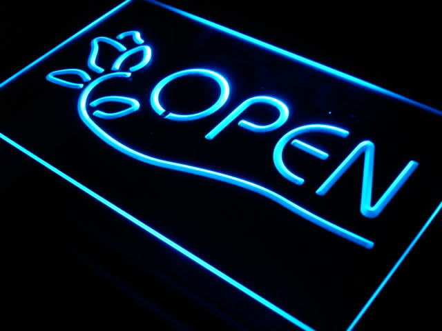 Open Flower Display Shop Cafe Neon Light Sign